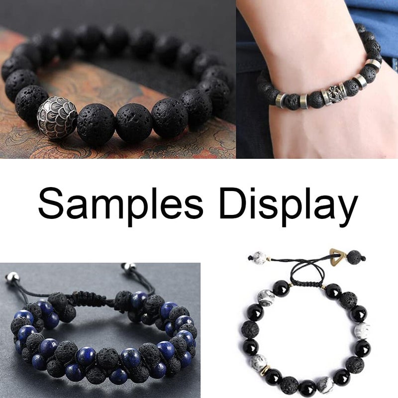 PAMIR TONG 12mm Lava Rock Beads for Jewerly Making Supplies100pcs Natural Gemstone Semi Precious Stones Beads Bulk Essential Oil Diffuser Loose Bead for Bracelet & DIY Crafts & Projects - Image 4